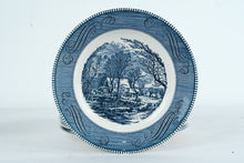 Load image into Gallery viewer, Currier and Ives Royal The Old Grist Mill Blue Transferware Dinner Plates Set of 13
