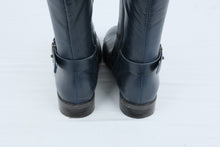 Load image into Gallery viewer, Nine West Blogger Black Leather Riding Boots Harness Zip Womens Size 8M
