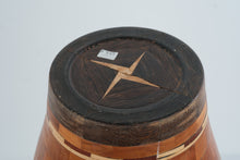Load image into Gallery viewer, Monty Rowe 2010 Segmented Wood Urn Teak Purpleheart Ebony Maple 23 Inch
