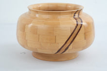 Load image into Gallery viewer, Monty Rowe Signed Segmented Wood Bowl Maple Dark Wood Inlay Studio Art 9 Inch
