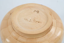 Load image into Gallery viewer, Monty Rowe Signed Segmented Wood Bowl Maple Dark Wood Inlay Studio Art 9 Inch
