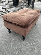 Load image into Gallery viewer, Tufted Brown Upholstered Ottoman – 28” x 18” x 16”
