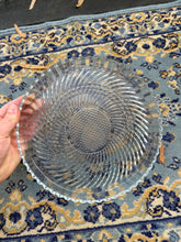 Load image into Gallery viewer, Vintage Pressed Glass plate – 10” Swirl Diamond Pattern Clear Serving Dish
