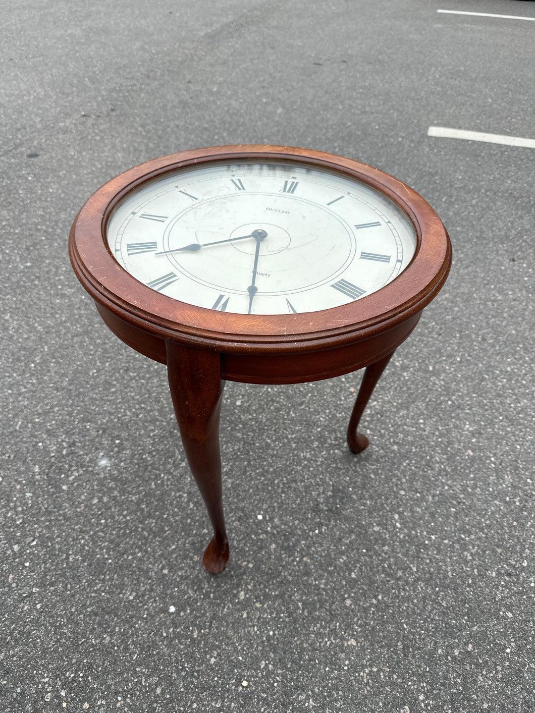Traditional Cherry Clock Side Table