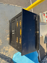 Load image into Gallery viewer, Antique Black Wash Cabinet with Backsplash
