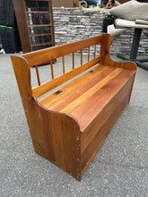 Load image into Gallery viewer, Vintage Solid Pine Storage Bench with Lift-Top Seat
