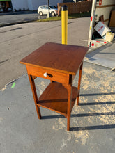 Load image into Gallery viewer, Simple Oak Side Table with Drawer and Lower Shelf

