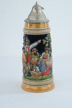 Load image into Gallery viewer, A J Thewalt Vintage West German Beer Stein Bavarian Scene Pewter Lid 11 Inch
