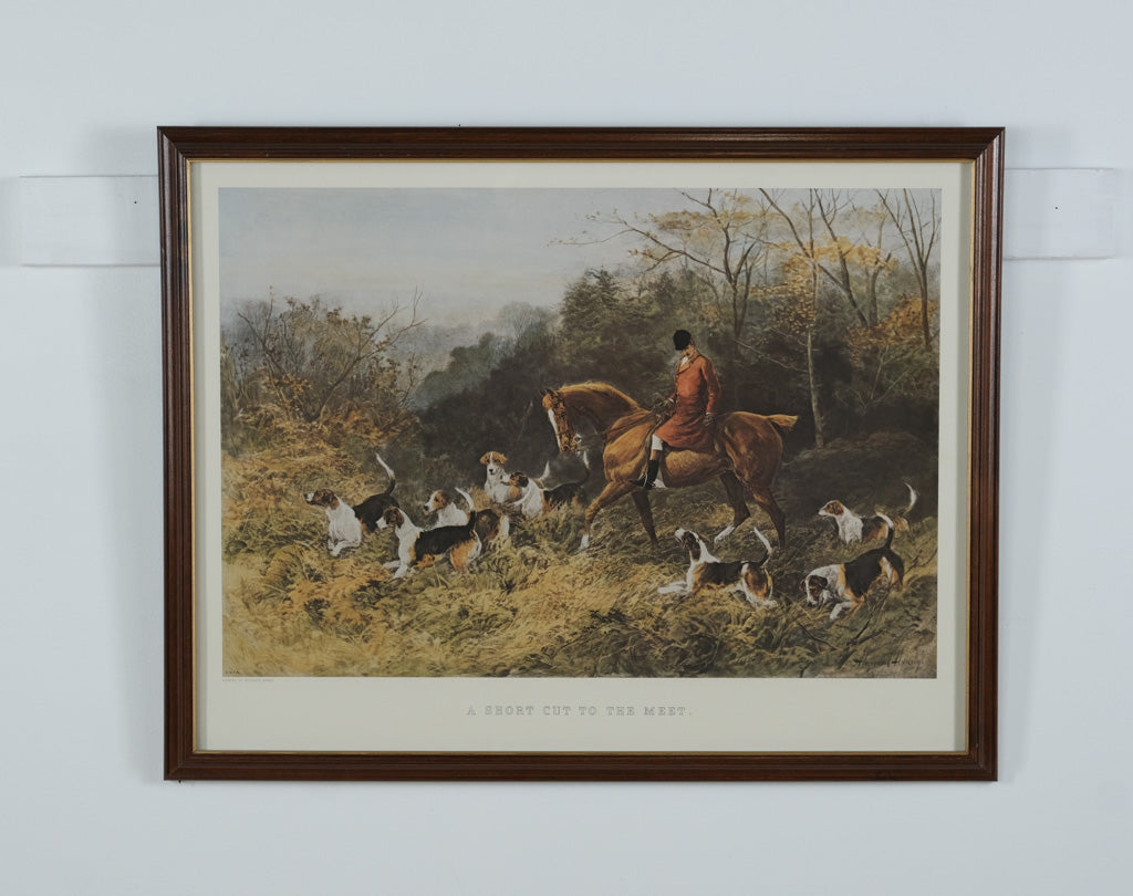 Framed Heywood Hardy Print “A Short Cut to the Meet” – Equestrian Fox Hunting Scene (32