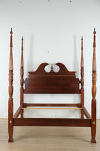 Load image into Gallery viewer, American Drew Queen Rice Carved Poster Bed – Solid Cherry
