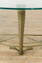 Load image into Gallery viewer, Acanthus Leaf Metal Console Table with Glass Top

