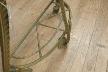 Load image into Gallery viewer, Acanthus Leaf Metal Console Table with Glass Top
