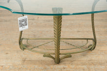 Load image into Gallery viewer, Acanthus Leaf Metal Console Table with Glass Top
