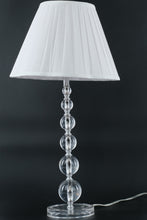 Load image into Gallery viewer, Modern Clear Acrylic Table Lamp with Pleated White Shade – 26” Tall
