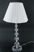 Load image into Gallery viewer, Modern Clear Acrylic Table Lamp with Pleated White Shade – 26” Tall
