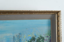 Load image into Gallery viewer, Mid Century Modern Cityscape Oil Painting on Canvas 43x33 Framed
