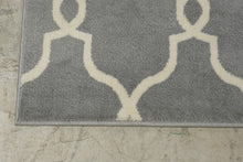 Load image into Gallery viewer, Adana Collection Gray Trellis Area Rug 5 x 7 Machine Made
