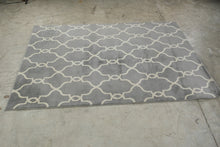 Load image into Gallery viewer, Adana Collection Gray Trellis Area Rug 5 x 7 Machine Made
