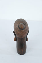 Load image into Gallery viewer, African Hand Carved Wood Female Head Bust Sculpture 8 Inch
