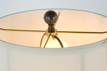 Load image into Gallery viewer, Chapman Style Urn Table Lamp Cream Glaze Brass Mounts White Shade
