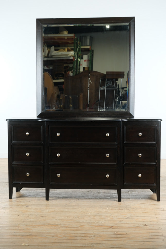 Carlyle Dresser with Mirror - Almot Black Finish