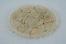 Load image into Gallery viewer, Vintage Alpaca Fur Patchwork Round Rug – Llama Motif Handmade Peruvian Mat
