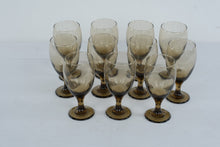 Load image into Gallery viewer, Vintage Libbey Classic Mocha Water Goblets Set of 11 Brown Glass 7 Inch
