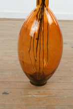 Load image into Gallery viewer, Amber Glass Floor Vase Large 24 Inch Hand Blown Style Mid Century
