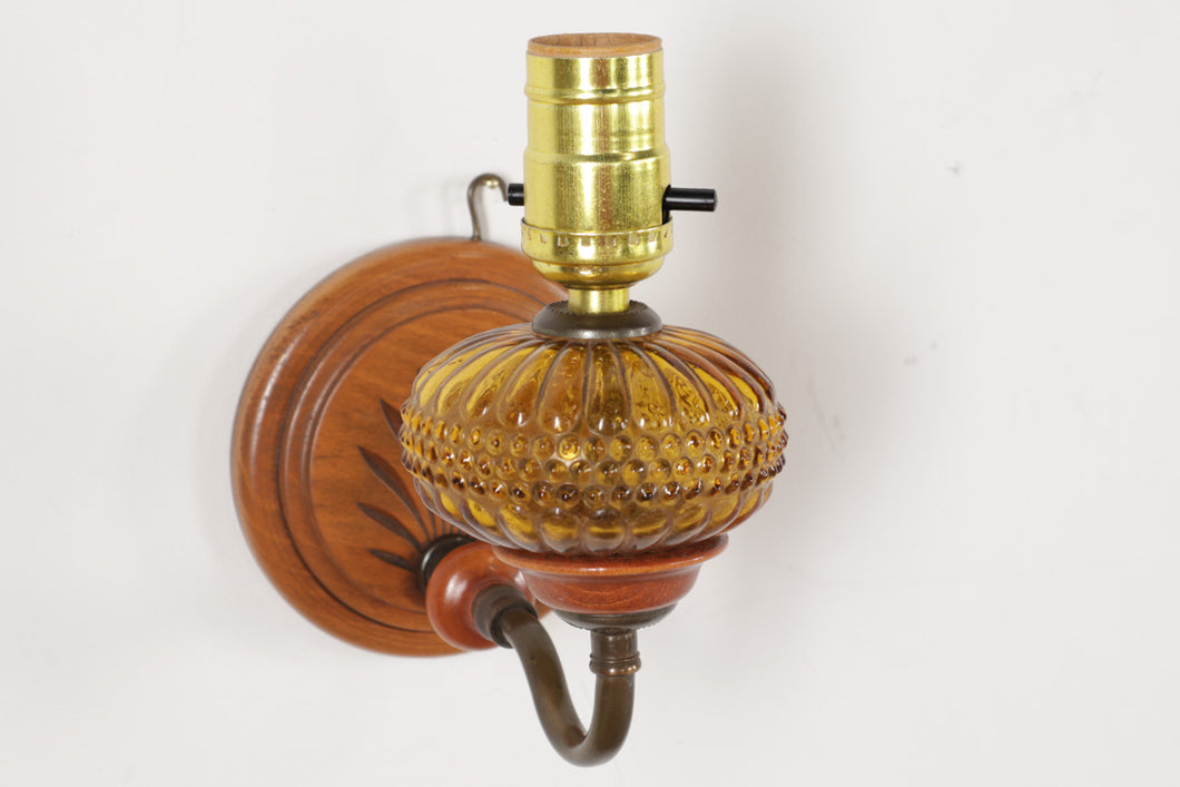 Amber Glass Wall Mounted Lamp