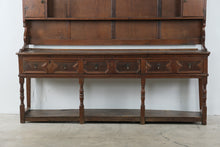 Load image into Gallery viewer, Oak Welsh-Style Potboard Dresser with Plate Rack and Spice Cupboards
