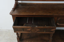 Load image into Gallery viewer, Oak Welsh-Style Potboard Dresser with Plate Rack and Spice Cupboards
