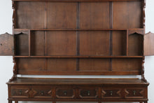 Load image into Gallery viewer, Oak Welsh-Style Potboard Dresser with Plate Rack and Spice Cupboards
