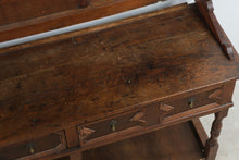 Load image into Gallery viewer, Oak Welsh-Style Potboard Dresser with Plate Rack and Spice Cupboards
