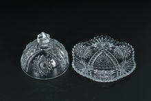 Load image into Gallery viewer, Antique American Brilliant Cut Glass Butter Dish – Dome &amp; Base with Starburst Motif
