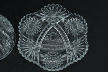 Load image into Gallery viewer, Antique American Brilliant Cut Glass Butter Dish – Dome &amp; Base with Starburst Motif
