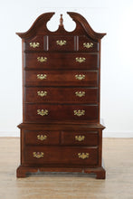 Load image into Gallery viewer, American Drew Chippendale-Style Cherry Highboy Dresser
