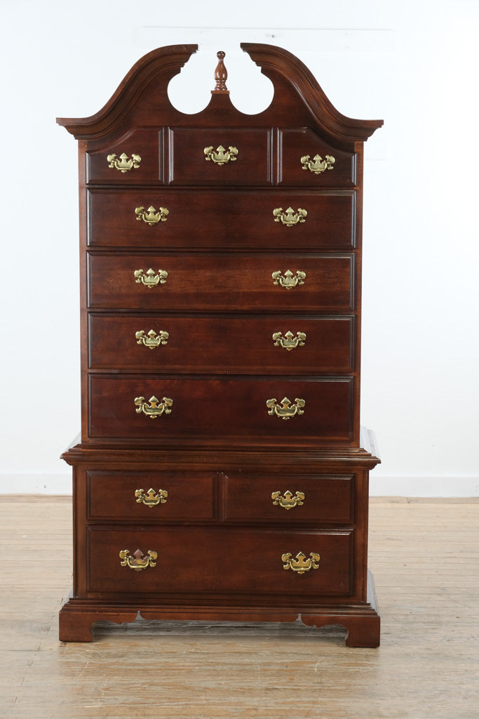 American Drew Chippendale-Style Cherry Highboy Dresser