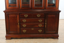 Load image into Gallery viewer, American Drew Solid Cherry China Cabinet Hutch Buffet with Glass Doors and Lighting
