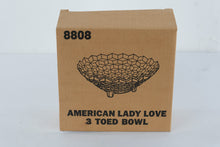 Load image into Gallery viewer, Vintage American Lady Love 8808 Glass 3 Toed Bowl Home Interiors 10 Inch
