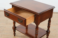 Load image into Gallery viewer, Vintage American Drew Traditional One Drawer Side Table with Turned Legs

