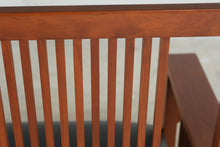 Load image into Gallery viewer, Mission Style Amish Made Cherry Bench with Black Leather Cushion - Online Only
