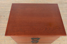Load image into Gallery viewer, Amish Made Solid Cherry Rolling File Cabinet with Three Drawers
