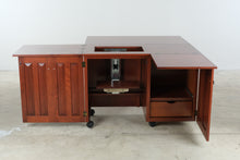 Load image into Gallery viewer, Amish Made Cherry Sewing Machine Cabinet with Fold Out Work Surface - Online Only
