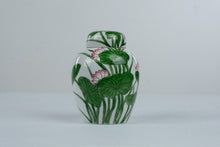Load image into Gallery viewer, Andrea by Sadek 8719 Porcelain Ginger Jar Green Pink Lotus Floral Lidded Vase
