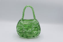 Load image into Gallery viewer, Block Crystal Angelina Green Glass Handbag Vase With Box
