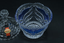 Load image into Gallery viewer, Anna Hütte German Lead Crystal Lidded Candy Dish, Cobalt Blue Cased
