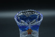 Load image into Gallery viewer, Anna Hütte German Lead Crystal Vase, Cobalt Blue Cased, 24% PbO, Original Label
