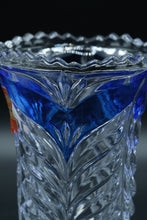 Load image into Gallery viewer, Anna Hütte German Lead Crystal Vase, Cobalt Blue Cased, 24% PbO, Original Label

