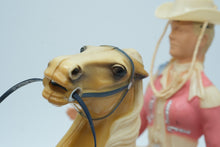 Load image into Gallery viewer, Vintage 1950&#39;s Hartland Annie Oakley and Rearing Palomino Horse

