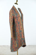 Load image into Gallery viewer, Vintage Anokhi India Quilted Block Print Cotton Long Jacket Coat Size M
